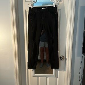 KanCan size 9 jeggings very stretchy distressed with raw hem